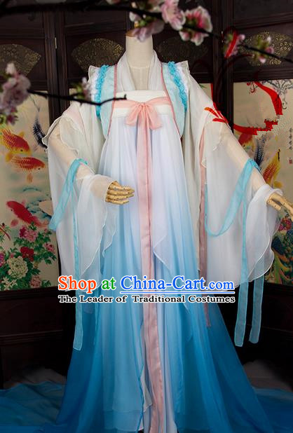 Traditional Chinese Tang Dynasty Imperial Princess Costume, Elegant Hanfu Cosplay Clothing Ancient Chinese Palace Lady Dress for Women