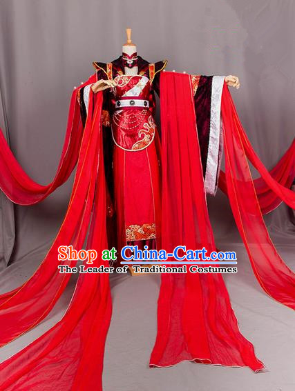 Traditional Chinese Tang Dynasty Imperial Prince Wedding Costume, Elegant Hanfu Cosplay Nobility Childe Clothing Ancient Chinese Dandies Dress for Men