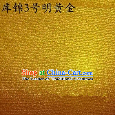 Asian Chinese Traditional Jacquard Weave Bright Golden Xiuhe Suit Satin Silk Fabric, Top Grade Brocade Tang Suit Hanfu Dress Fabric Cheongsam Cloth Material