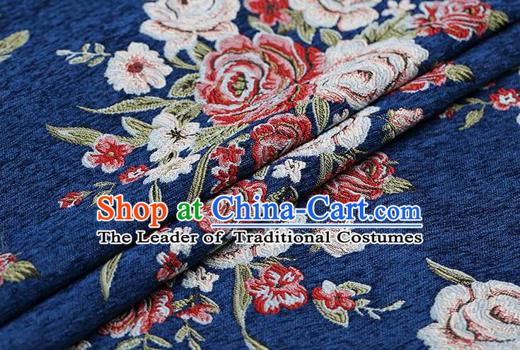 Chinese Traditional Flower Silk Fabric Brocade Embroidered Fabric Dress Material