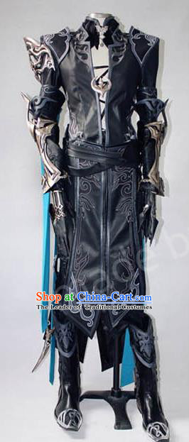 Asian Chinese Traditional Cospaly Customization Ming Dynasty Swordsman Tabard Costume, China Elegant Hanfu Knight-errant General Embroidered Clothing for Men