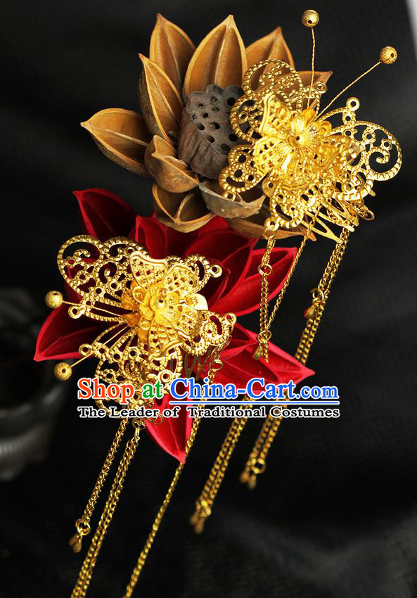 Chinese Ancient Style Hair Jewelry Accessories Hairpins xiuhe Suit Headwear Headdress Hair Fascinators for Women