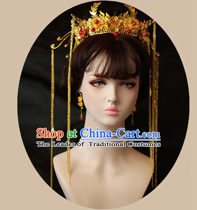 Chinese Ancient Style Hair Jewelry Accessories Hairpins xiuhe Suit Headwear Headdress Hair Fascinators for Women