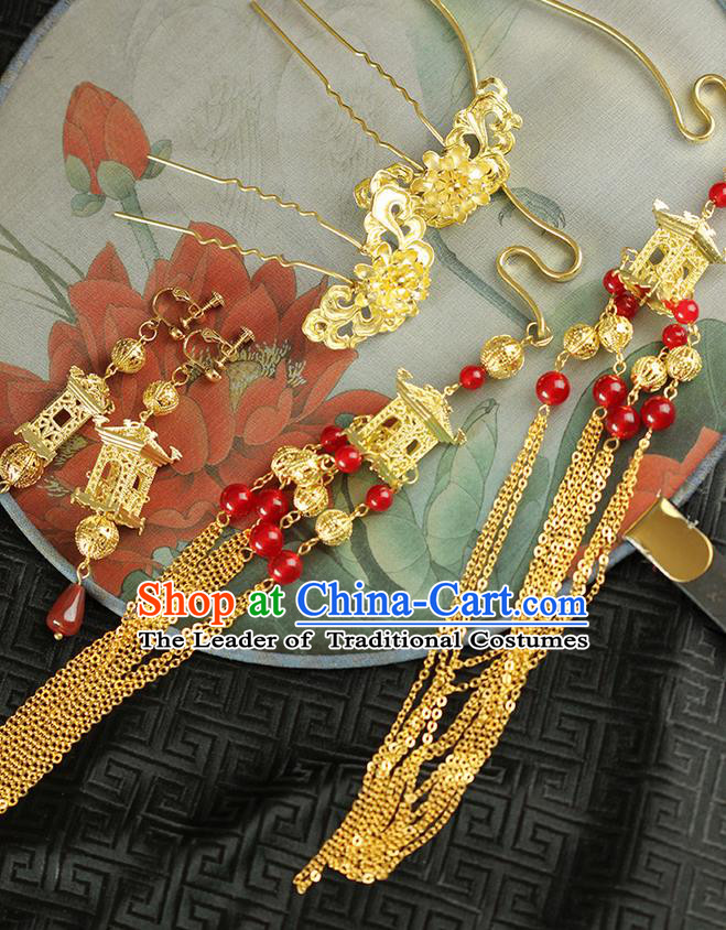 Chinese Ancient Style Hair Jewelry Accessories Hairpins xiuhe Suit Headwear Headdress Hair Fascinators for Women