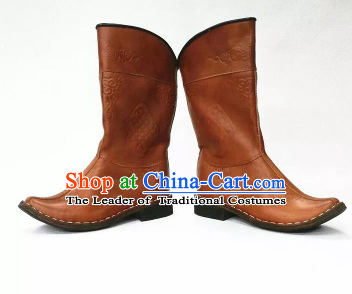 Traditional Chinese Minority Mongol Nationality Ethnic Minorities Mongolian Boots Mongolian Jockey Boots Tanks Boots for Men