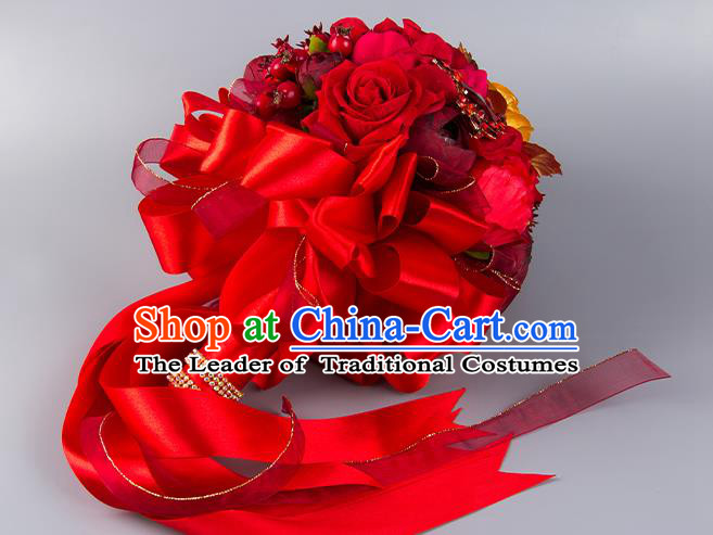 Top Grade Classical Wedding Silk Flowers Bride Emulational Wrist Flowers Bridesmaid Bracelet Flowers