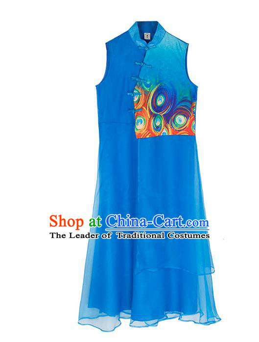 Traditional Ancient Chinese Young Women Cheongsam Dress Republic of China Tangsuit Stand Collar Blouse Dress Tang Suit Clothing for Women