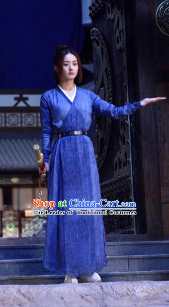 Traditional Ancient Chinese Young Lady Clothing, Princess Agents Chinese Southern and Northern Dynasties Martial Arts Swordswoman Costume and Headpiece Complete Set