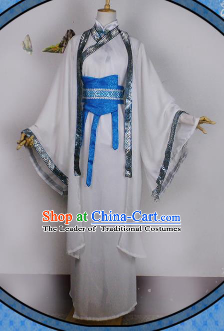 Chinese Ancient Cosplay Han Dynasty Prince Costumes, Chinese Traditional Hanfu Dress Clothing Chinese Royal Highness Costume for Men