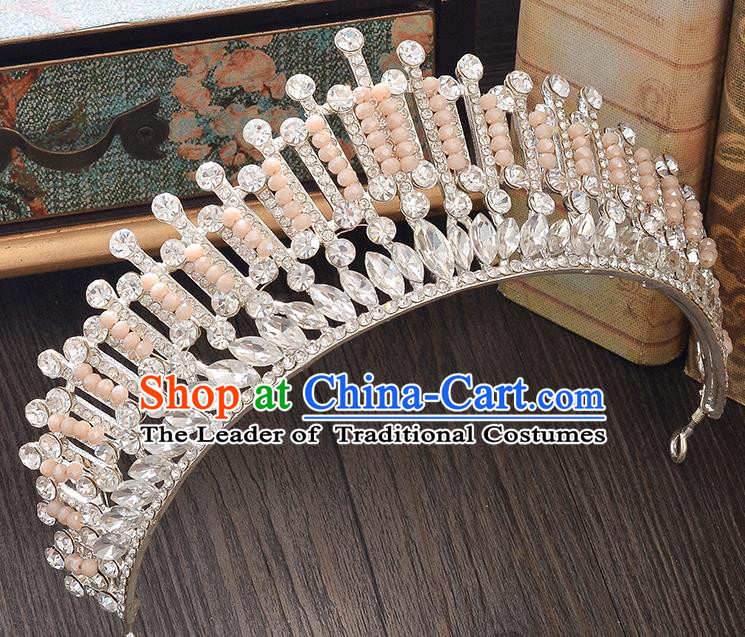 Top Grade Handmade Hair Accessories Baroque Style Wedding Princess Full Dress Crystal Beads Royal Crown, Bride Toast Hair Kether Jewellery Imperial Crown for Women