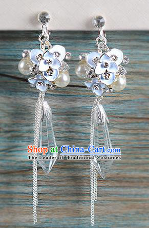 Top Grade Handmade Chinese Classical Jewelry Accessories Wedding Crystal Tassel Earrings Bride Hanfu Eardrop for Women