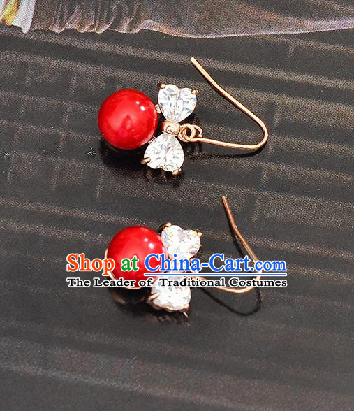 Top Grade Handmade Chinese Classical Jewelry Accessories Wedding Crystal Bowknot Earrings Bride Hanfu Eardrop for Women