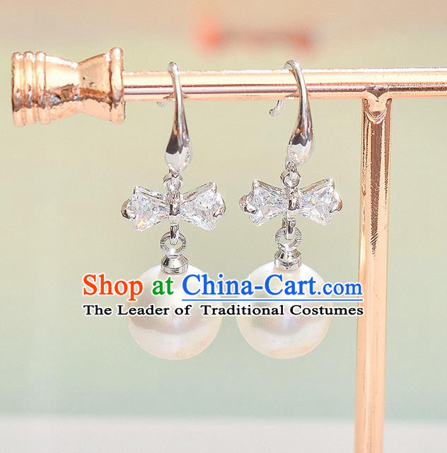 Top Grade Handmade Chinese Classical Jewelry Accessories Wedding Crystal Pearl Earrings Bride Hanfu Eardrop for Women