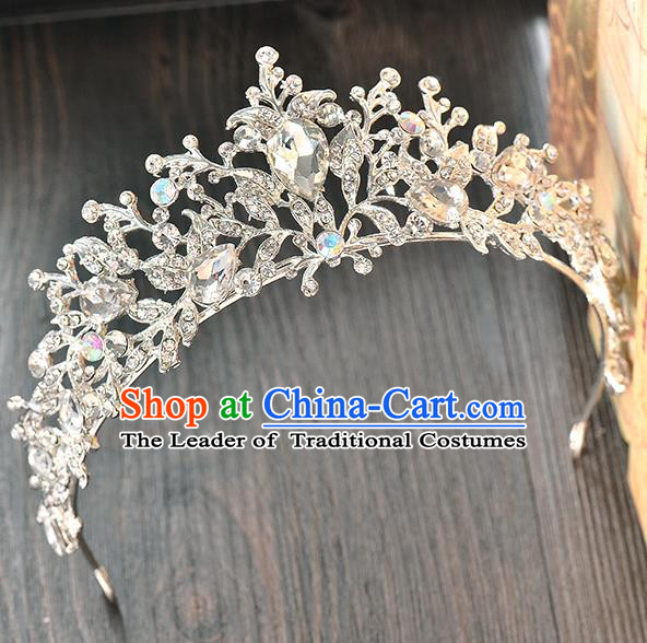Top Grade Handmade Hair Accessories Baroque Luxury Royal Crown, Bride Wedding Hair Kether Jewellery Princess Crystal Imperial Crown for Women