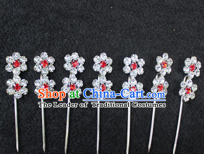 Traditional China Beijing Opera Young Lady Hair Accessories Diva Head-ornaments, Ancient Chinese Peking Opera Hua Tan Headwear Plum Blossom Hairpins