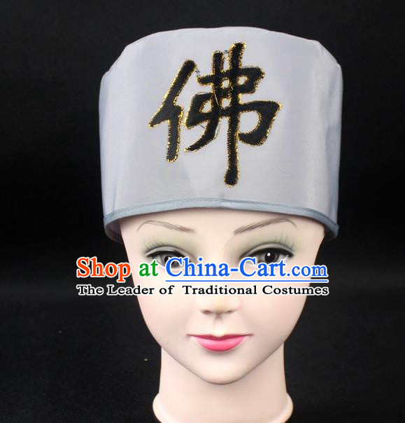Traditional China Beijing Opera Hair Accessories Buddhist Mun Hat, Ancient Chinese Peking Opera Monk Hat