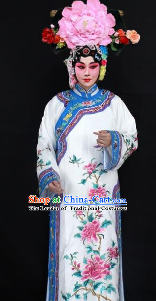 Traditional China Beijing Opera Young Lady Hua Tan Costume Qing Dynasty Imperial Concubine Embroidered Clothings, Ancient Chinese Peking Opera Diva Embroidery Dress Clothing