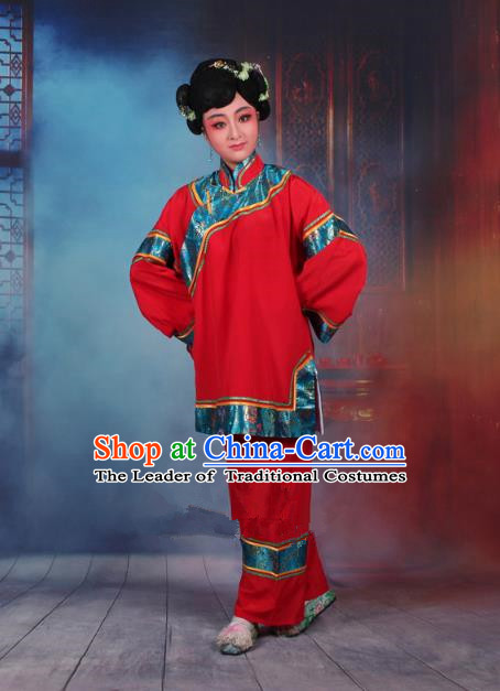 Traditional China Beijing Opera Old Women Costume Matchmaker Embroidered Red Clothing, Ancient Chinese Peking Opera Pantaloon Clothing
