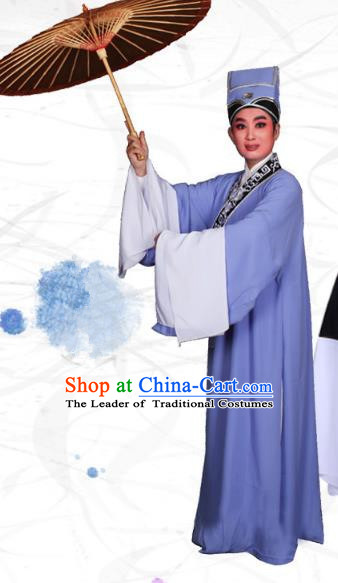Traditional China Beijing Opera Niche Costume Gifted Scholar Embroidered Robe and Hat Ancient Chinese Peking Opera Embroidery Clothing