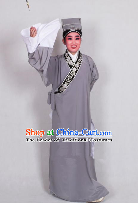 Traditional China Beijing Opera Niche Costume Gifted Scholar Embroidered Robe and Hat Ancient Chinese Peking Opera Embroidery Clothing