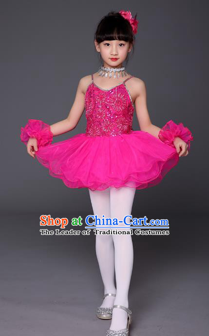 Hot Pink Lyrical Dress Contemporary Ballet Dance Costume