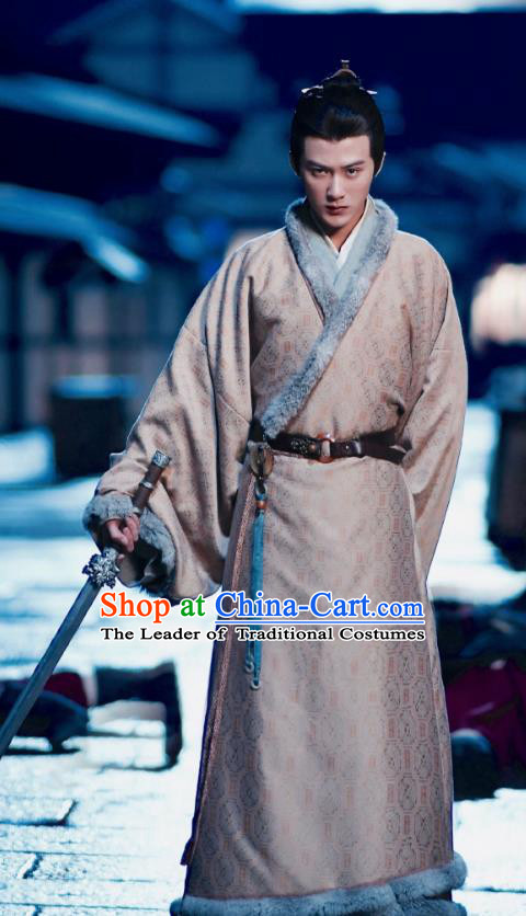Traditional Chinese Tang Dynasty Nobility Childe Costume and Headpiece Complete Set, China Ancient Hanfu Clothing Palace Prince Embroidery Robe