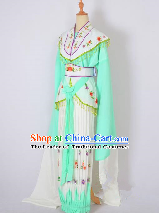 Traditional Chinese Professional Peking Opera Nobility Lady Costume Green Dress, China Beijing Opera Shaoxing Opera Embroidery Diva Hua Tan Dress Clothing