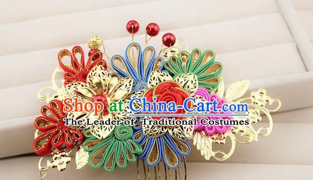Chinese Ancient Style Hair Jewelry Accessories Xiuhe Suit Hairpins Headwear Headdress Bride Hair Fascinators for Women