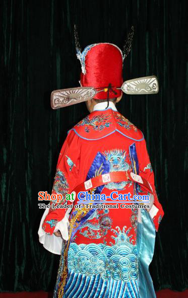 Traditional China Beijing Opera Costume Gifted Scholar Embroidered Robe and Hat Ancient Chinese Peking Opera Embroidery Clothing