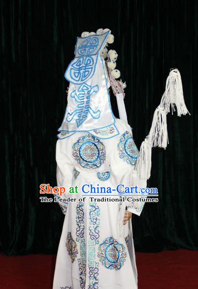 Traditional China Beijing Opera Costume Gifted Scholar Embroidered Robe and Hat Ancient Chinese Peking Opera Embroidery Clothing
