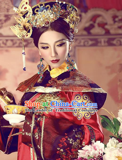Traditional Ancient Chinese Imperial Consort Hair Accessories, Chinese Qing Dynasty Manchu Lady Headwear for Women