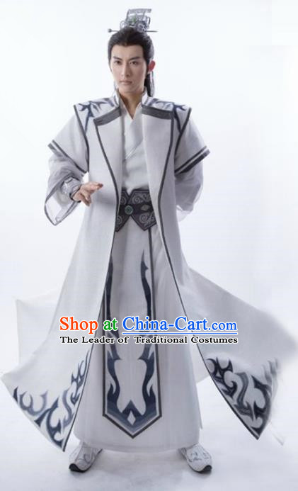 Traditional Chinese Ancient Swordsman Costume, Chinese Han Dynasty Nobility Childe Hanfu Prince Clothing for Men
