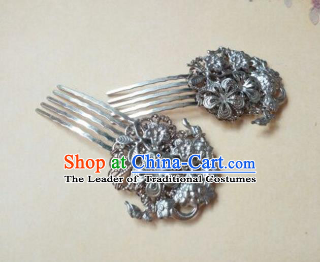Chinese Ancient Style Hair Jewelry Accessories Xiuhe Suit Hairpins Headwear Headdress Bride Hair Fascinators for Women