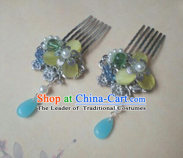 Chinese Ancient Style Hair Jewelry Accessories Xiuhe Suit Hairpins Headwear Headdress Bride Hair Fascinators for Women