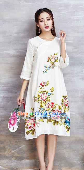 Traditional Ancient Chinese Young Women Cheongsam Dress Republic of China Tangsuit Stand Collar Blouse Dress Tang Suit Clothing
