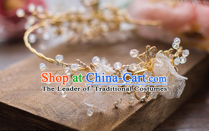 Top Grade Handmade Classical Hair Accessories Baroque Style Princess Crystal Lace Hair Clasp Headwear for Women