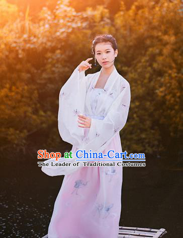 Traditional Chinese Ancient Palace Lady Costume, Asian China Tang Dynasty Princess Embroidered Dress for Women