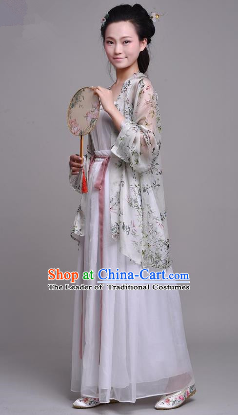 Traditional Chinese Ancient Young Lady Costume Complete Set, Asian China Song Dynasty Princess Embroidered Silk Clothing for Women