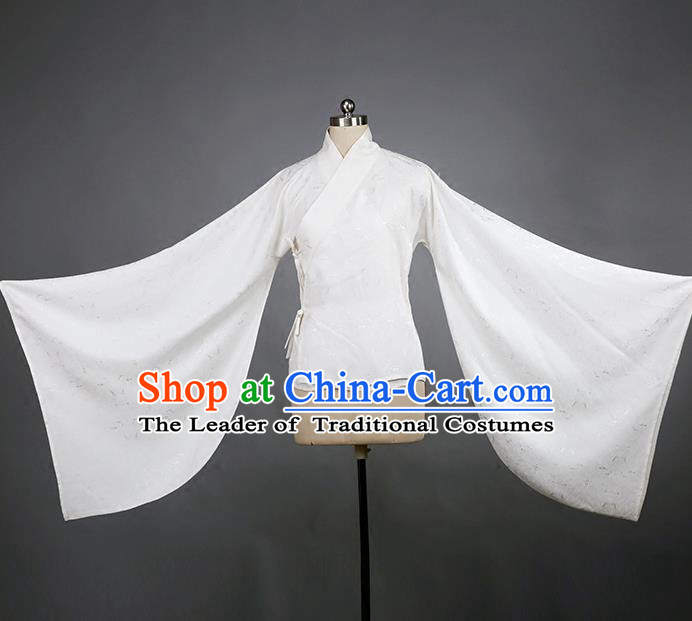 Traditional Chinese Ancient Hanfu Costume White Blouse, Asian China Han Dynasty Princess Underpants Clothing for Women
