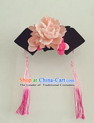 Traditional Handmade Chinese Qing Dynasty Hair Accessories Empress Tassel Headwear, Manchu Imperial Concubine Headpiece