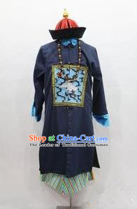 Traditional Ancient Chinese Manchu Costume, Asian Chinese Qing Dynasty Minister Clothing for Men