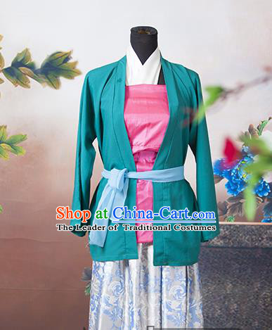 Traditional Ancient Chinese Swordswoman Costume, Asian Chinese Ming Dynasty Young Lady Clothing for Women