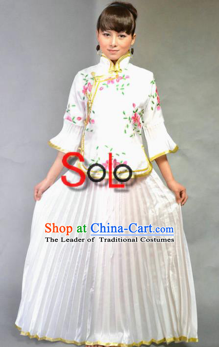 Traditional Ancient Chinese Nobility Lady Costume, Asian Chinese Republic of China Embroidered Clothing for Women