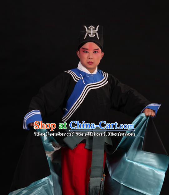 Traditional China Beijing Opera Niche Costume Gifted Scholar Embroidered Robe and Headwear Ancient Chinese Peking Opera Embroidery Clothing