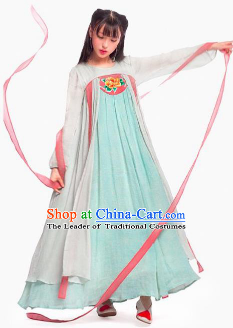 Traditional Ancient Chinese Tang Dynasty Imperial Consort Hanfu Embroidery Costume, Chinese Palace Lady Elegant Dress Clothing