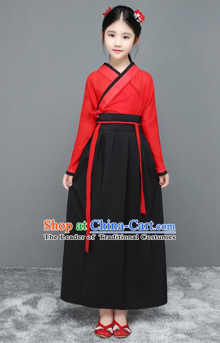 Traditional Chinese Han Dynasty Children Costume, China Ancient Hanfu Clothing for Kids