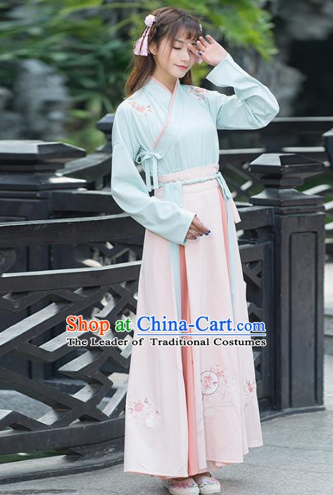 Traditional Chinese Ancient Palace Lady Costume, China Han Dynasty Princess Embroidered Clothing for Women