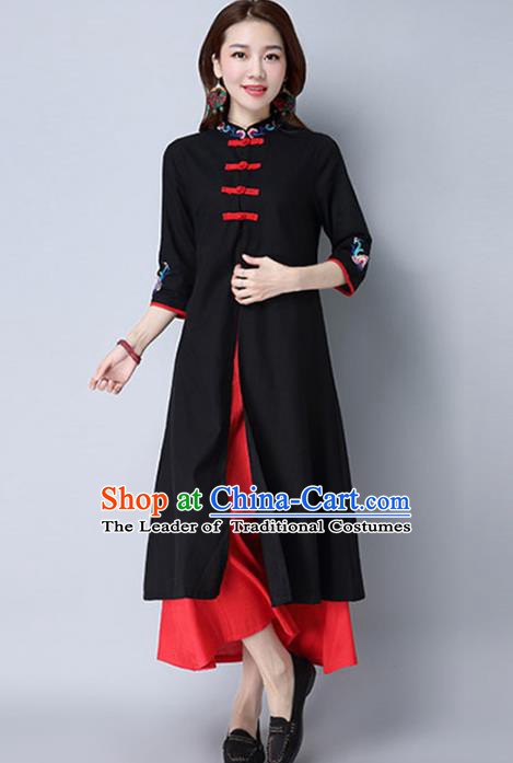 Traditional Chinese National Costume Hanfu Plated Buttons Qipao, China Tang Suit Cheongsam Dress for Women