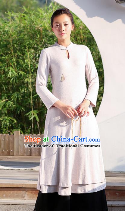 Traditional Chinese National Costume Hanfu Stand Collar Qipao Dress, China Tang Suit Cheongsam for Women