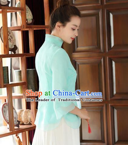 Traditional Ancient Chinese Young Women Cheongsam Dress Republic of China Tangsuit Stand Collar Blouse Dress Tang Suit Clothing